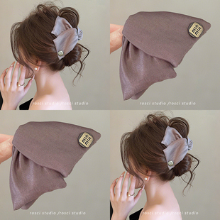 后脑勺盘发鲨鱼夹头饰 夏季 法式 缎面贝壳三角抓夹女高级感2025新款