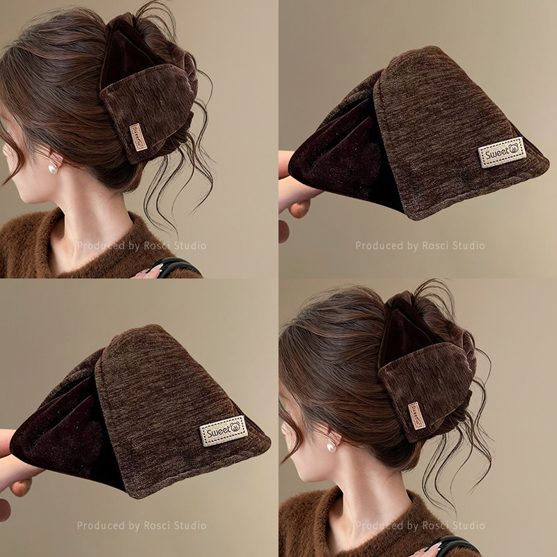 美拉德秋冬丝绒头发三角抓夹女高级感2025新款后脑勺鲨鱼夹子发饰,饰品/流行首饰/时尚饰品新,发饰,淘宝优惠券,粉丝福利购,淘宝优惠卷