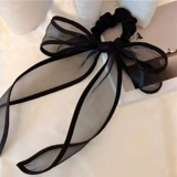 Черная элегантная резинка для волос с бантиком, аксессуар для волос