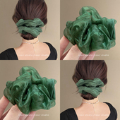 森系网纱超大大肠发圈女高级感弹力耐用扎头发绳复古头花2026新款