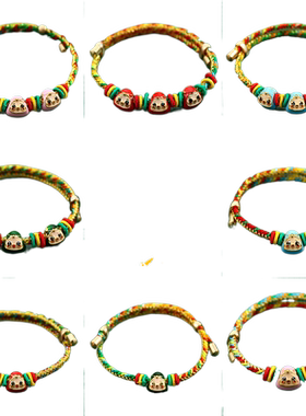 编织手绳五色线女小粽子手链