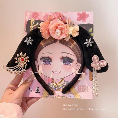 罗喜旗头宫廷风毛绒发箍