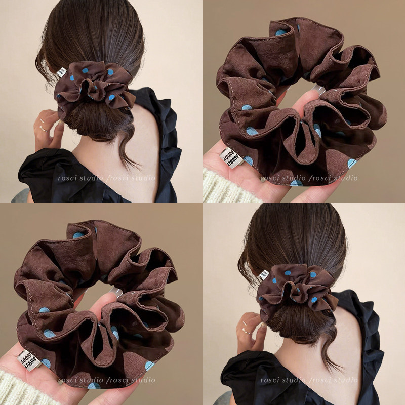 复古波点大肠发圈女款高级感大号扎头发绳丸子头饰半扎发头花发饰,饰品/流行首饰/时尚饰品新,发饰,淘宝优惠券,粉丝福利购,淘宝优惠卷