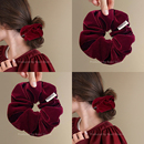 超好看 发饰 丝绒大肠发圈女高级感红色扎丸子头发绳头花2025新款