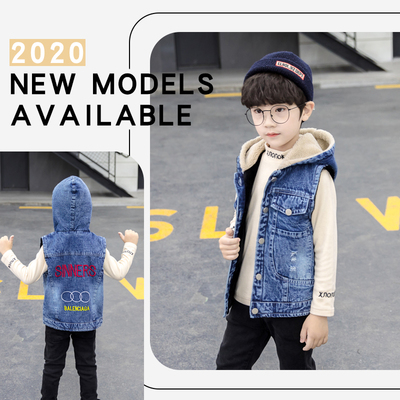 春秋新款加绒牛仔棉背心韩版马甲