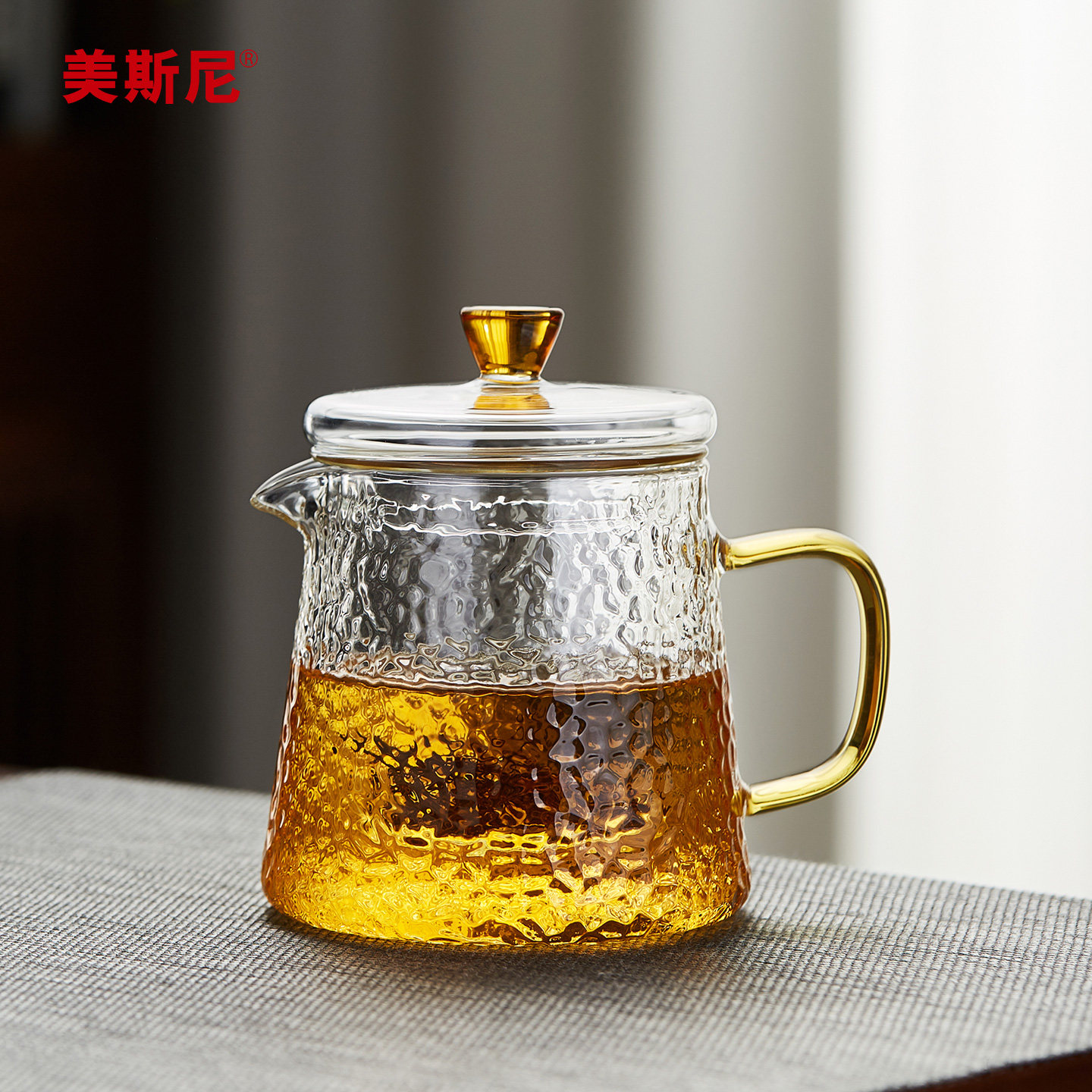 美斯尼耐高温加厚过滤玻璃茶壶图片