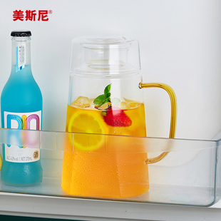 美斯尼冰箱冷水壶玻璃耐高温家用大容量果汁壶夏天凉水壶水杯套装