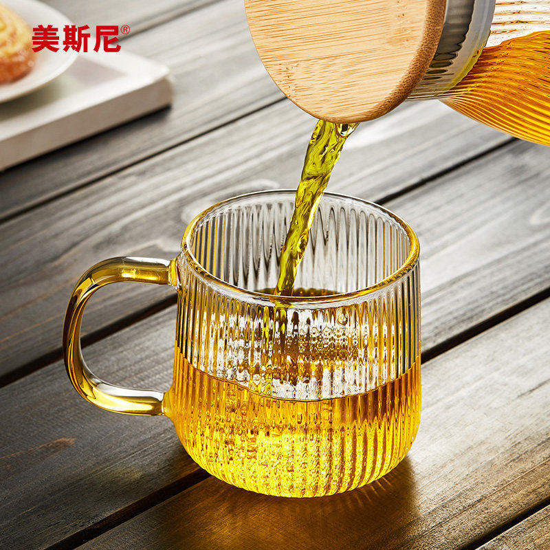 美斯尼玻璃水杯家用简约喝茶杯子图片