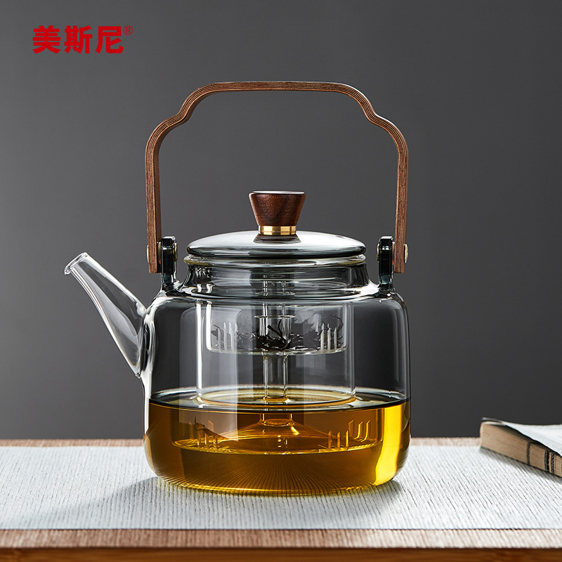 美斯尼玻璃煮茶壶蒸煮茶器提梁壶电陶炉烧水壶家用泡茶壶茶具套装