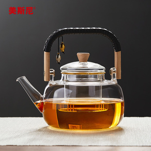 茶具套装 美斯尼玻璃煮茶壶耐高温提梁壶家用电陶炉烧水壶2024新款