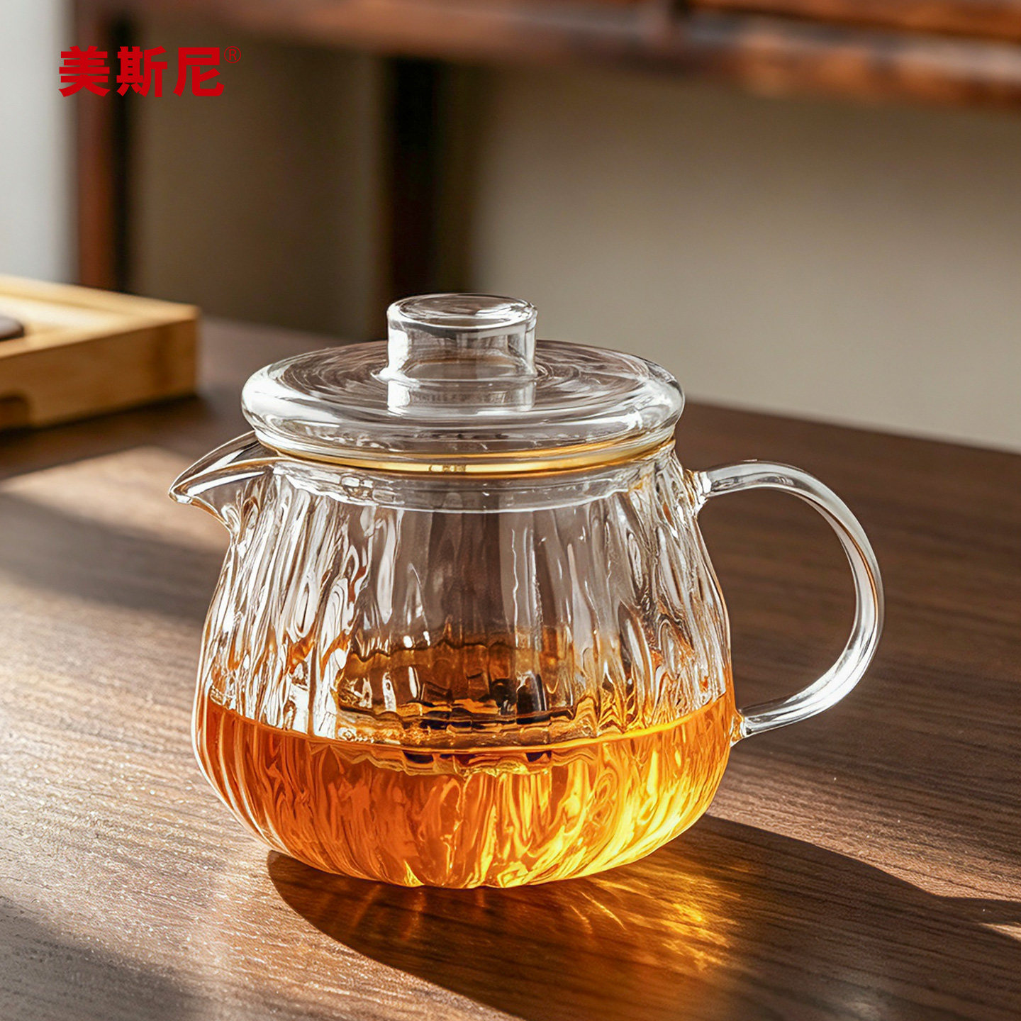 美斯尼高硼硅茶水分离玻璃泡茶杯图片