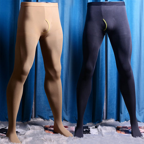 男士竖开口春季紧身跑步透气丝袜