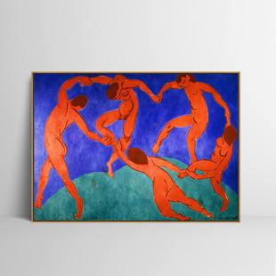 跳舞马蒂斯喷绘仿制油画客厅卧室沙发背景装饰画人物挂画壁画墙画