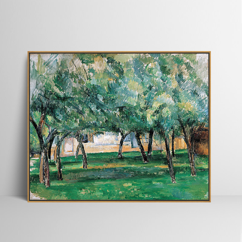 庄园塞尚油画布印刷喷绘仿制油画风景挂画客厅卧室沙发背景装饰画