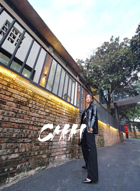 【chenyunmu】肯豆私服 欧美 秋冬复古超A辣妹 黑色皮西装外套