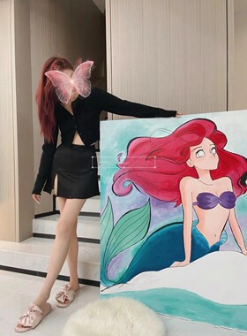 【chenyunmu】Jennie同款 小众 圆领修身羊绒衫/开叉高腰半身裙