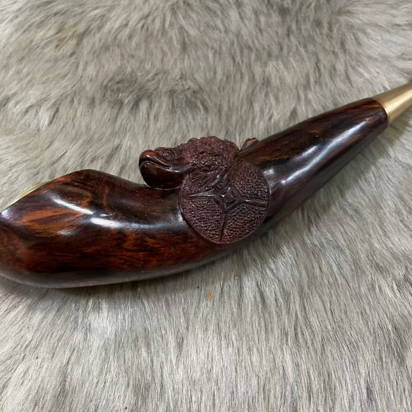 海南黄花梨旱烟高档烟嘴老式实木高端具烟杆烟斗烟嘴收藏级过滤烟