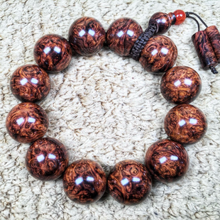 鬼脸2.0男对眼蜘蛛纹108颗水波满瘤疤佛珠女手串紫油梨海南黄花梨