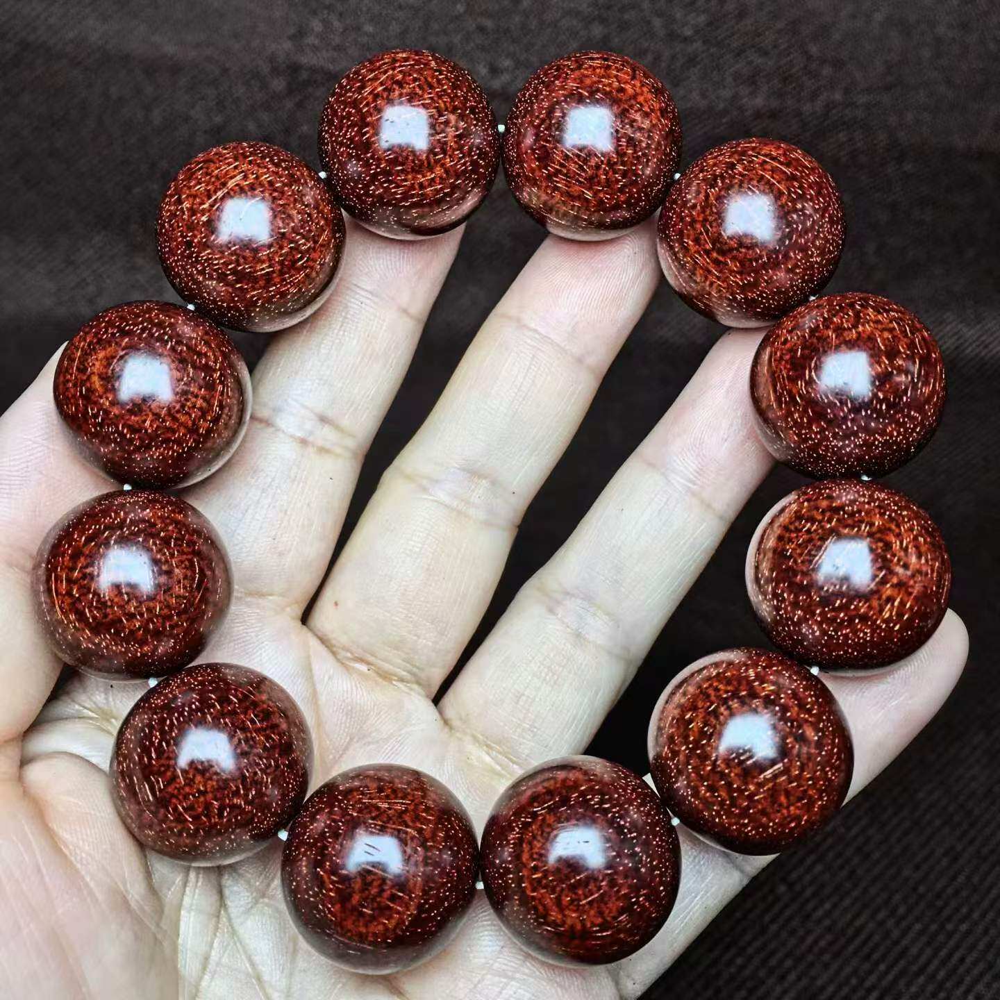 小叶紫檀手串2.0爆满金星龙鳞女款佛珠手链老料真品男高端收藏级