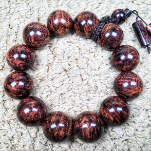 鬼脸2.0男对眼蜘蛛纹水波满瘤疤佛珠女手串紫油梨海南黄花梨108颗