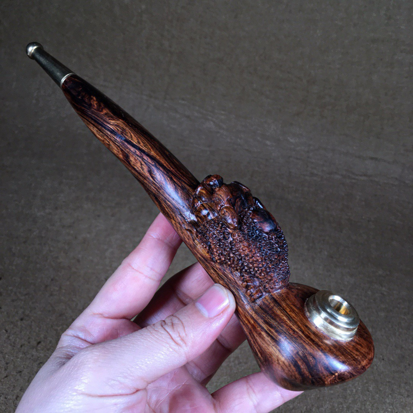 海南黄花梨旱烟高档烟斗烟嘴烟杆男式老式实木正宗红木过滤烟具