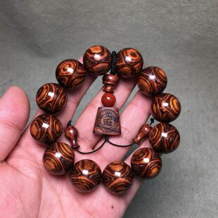 海南黄花梨紫油梨手串男鬼脸2.0老料 108颗瘤疤花鬼眼蜘蛛纹对眼