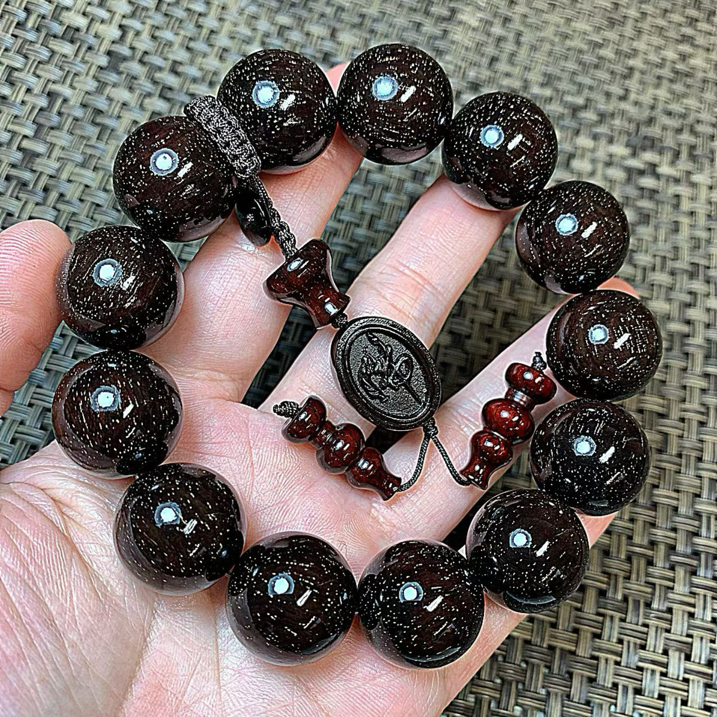 小叶紫檀1.8高端收藏级男文玩爆满金星手链老料手串真品佛珠108颗