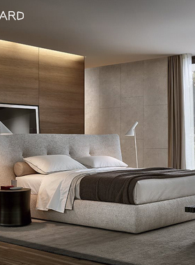 poliform床/意式极简别墅主卧双人床现代简约别墅rever床设计师床