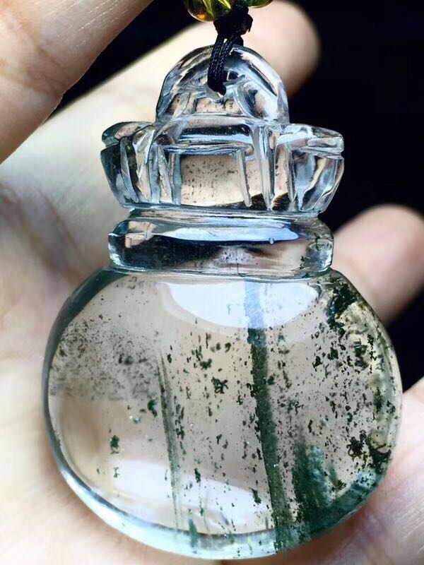 天然绿幽灵钱袋福袋男女吊坠