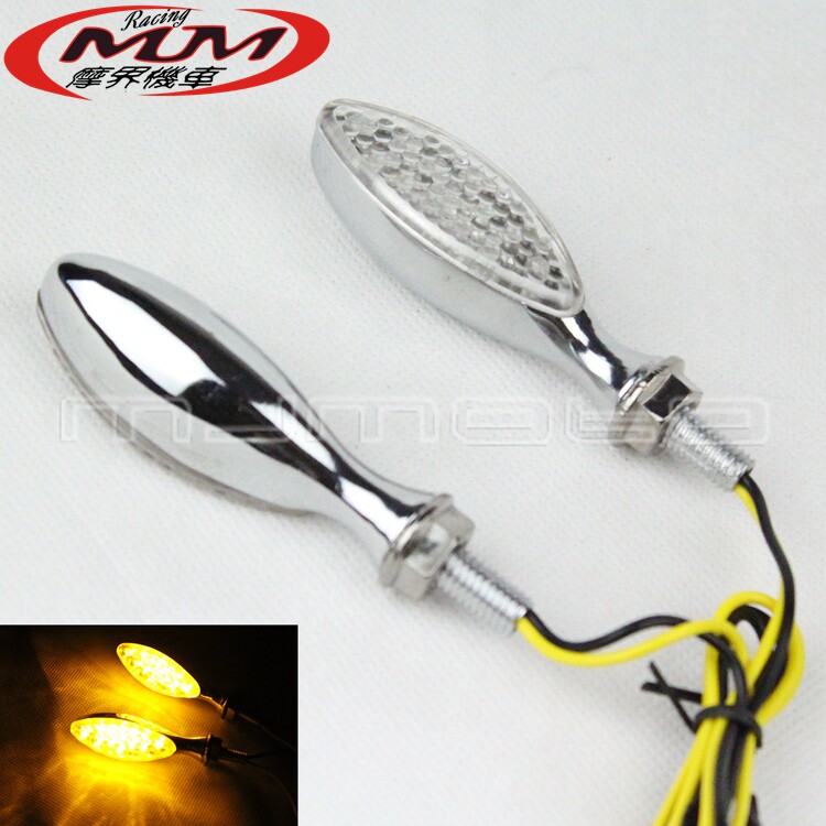 沙滩车越野摩托车通用本田川崎雅马哈晓星12V镀铬色LED转向信号灯