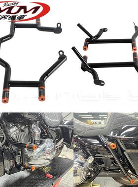 摩托车改装件适用哈雷路王街道伊莱克特滑翔鞍囊防撞杆+橙色堵头