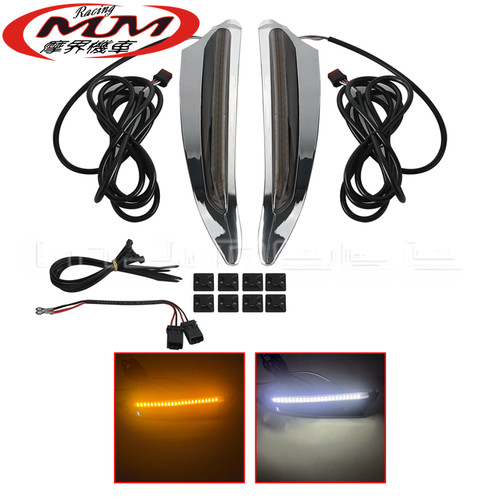 摩托车改装件适用本田金翼巡回赛DCT安全气囊铬烟前通风口装饰灯