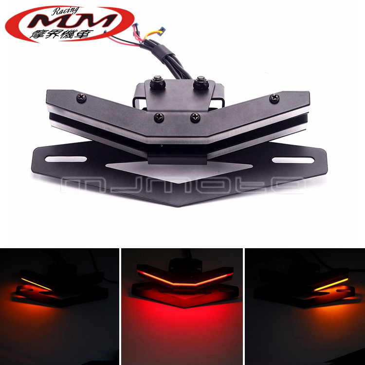 适用于摩托车改装配件DUKE790短尾车牌架 牌照架LED牌照灯 转向灯