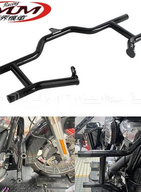 适用哈雷街道伊莱克特滑翔摩托车改装件黑色护杆防撞杠2009-2024