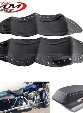 适用哈雷旅行者Touring RoadGlide路王黑色防水金属装饰边箱盖罩