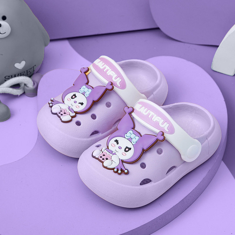 防滑拖鞋家居夏儿童凉拖幼儿园宝宝室内软底男女童卡通包头洞洞鞋