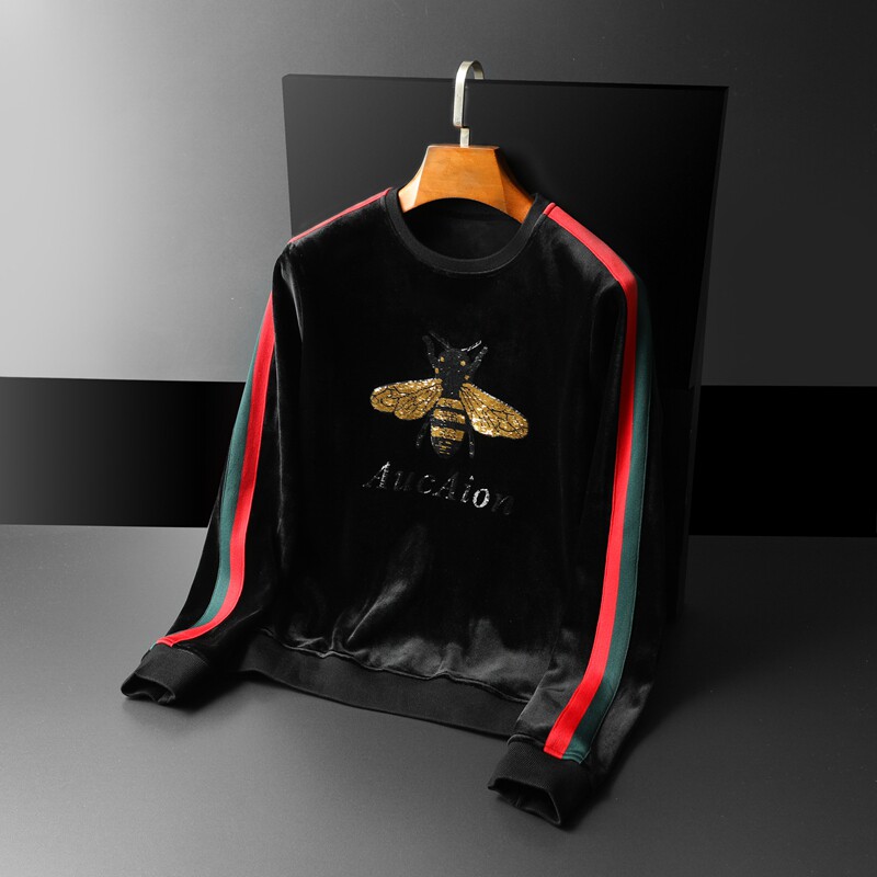 秋冬装新款金丝绒加绒加厚卫衣3025P105，男装卫衣，电商D302