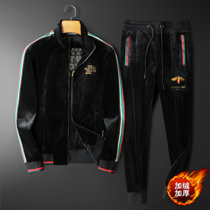 秋冬金丝绒加绒加厚套装卫衣男 D302--T7206P295图片
