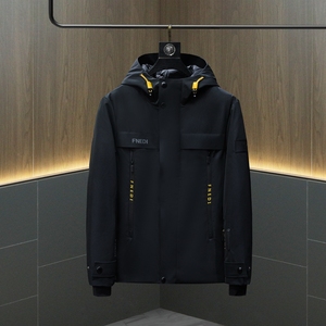 2024冬装连帽羽绒服轻奢大码男 90白鸭绒 D302--28021P390图片
