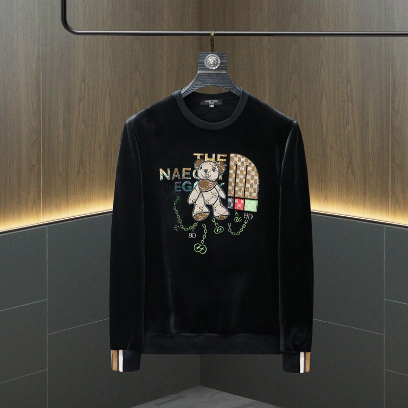 秋冬装新款金丝绒加绒加厚卫衣5510P115,男装卫衣,电商D302