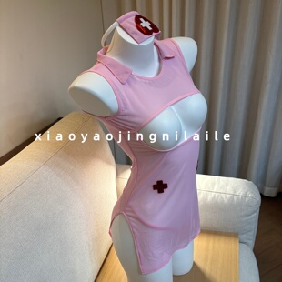 性感内衣新型护士高开叉制服镂空透视纯欲cos服情侣约会趣情套装