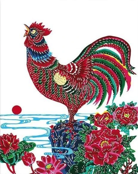 数字油画包邮填色油画装饰亲朋送礼佳品剪纸鸡图片