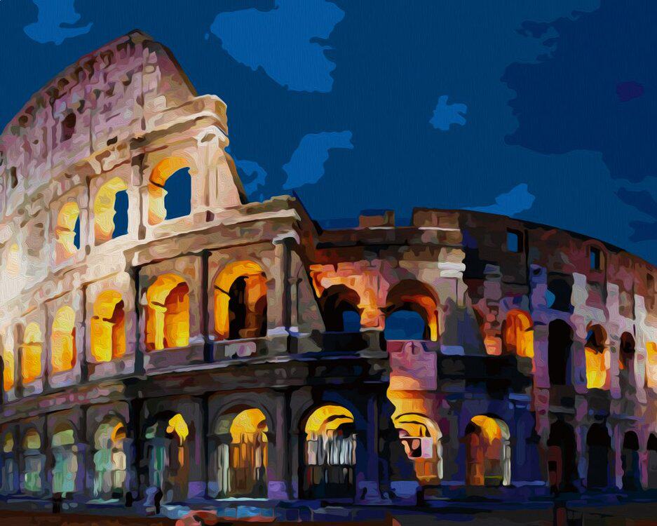 diy数字油画填充油彩画手工减压填色画罗马斗兽场