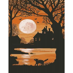 数字油画包邮填色居家装饰亲朋送礼佳品不祥之夜