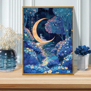 绣球花秘境数字油画diy填色画手工手绘丙烯油彩画装饰画