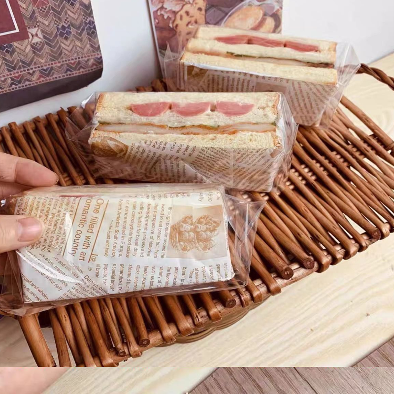 三明治包装袋厚切机封摆摊烘焙一次性透明面包吐司袋三文治外卖袋