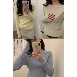 镇店款 总销量5000+ 兔绒包芯纱圆领基础款打底衫 百搭针织毛衣