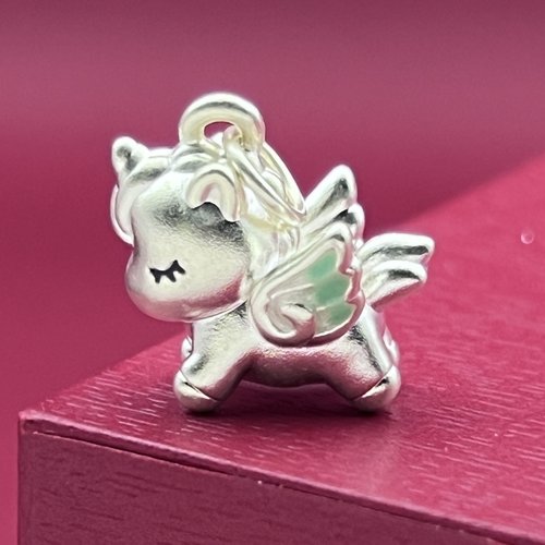 足银999挂坠3D生肖马天使马