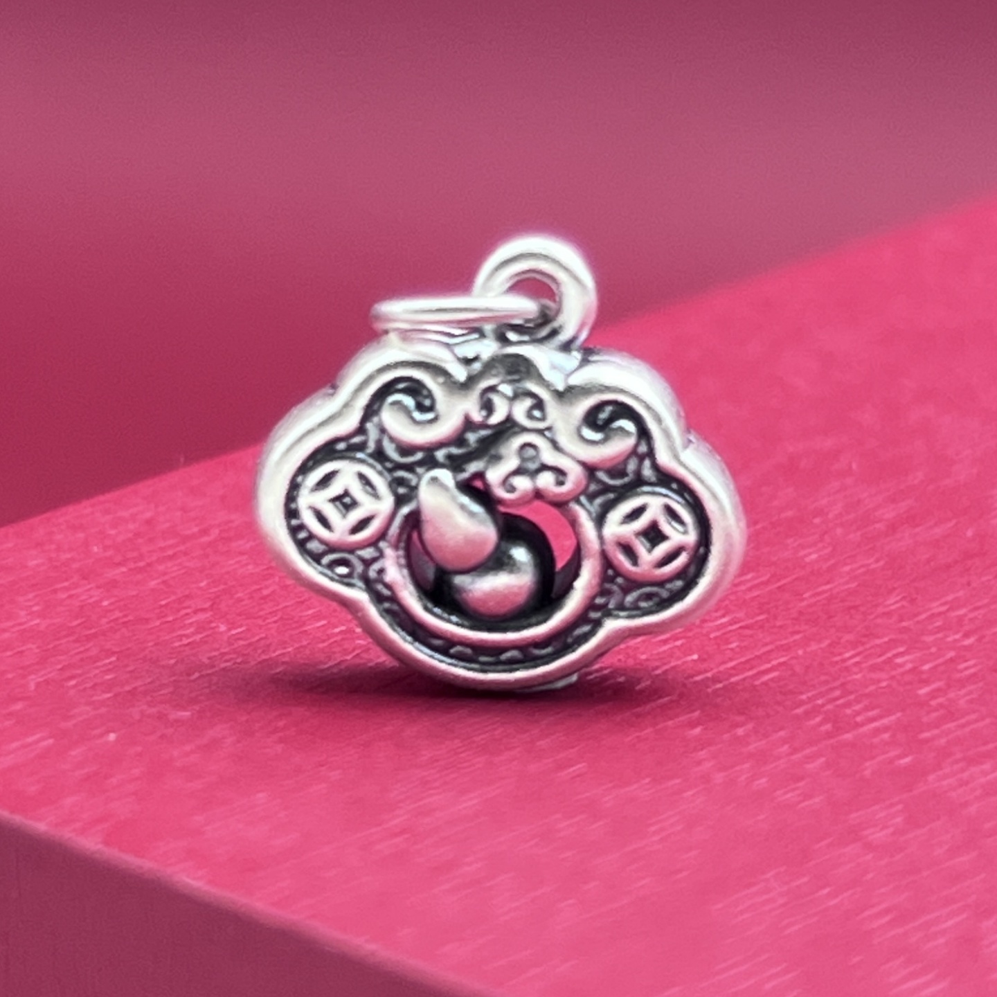 999纯银古法足银挂坠祥云福禄