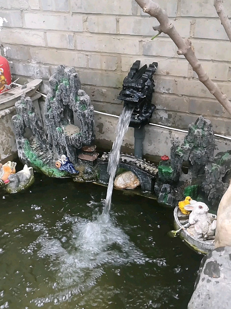 康卿龙头喷水景观庭院龙头鱼池装饰假山青蛙过滤鱼缸造景水草摆件